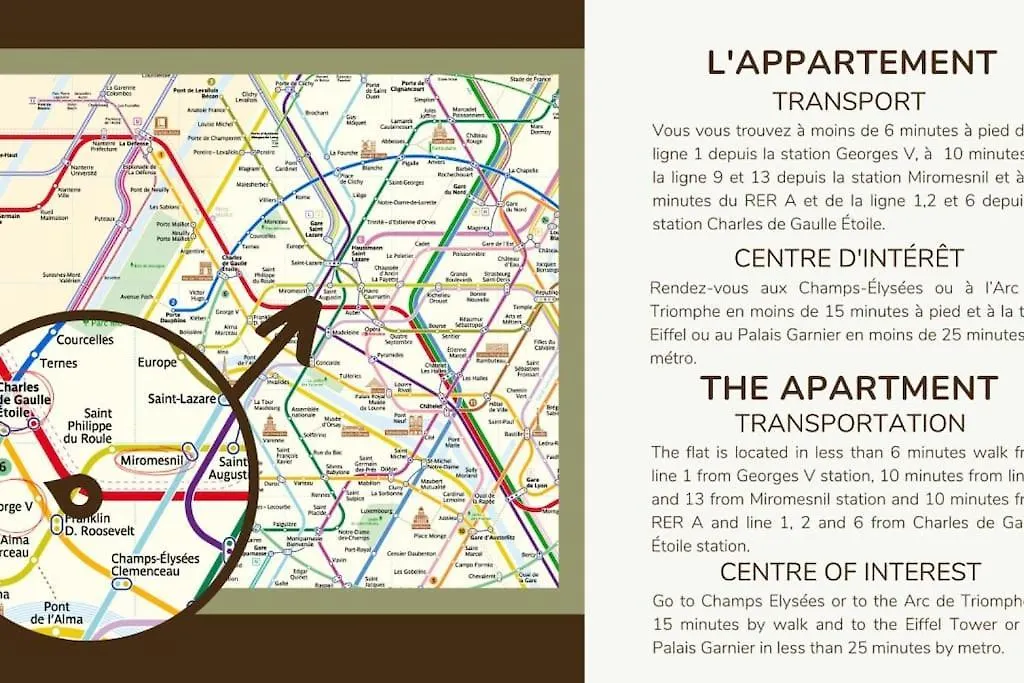 アパート パリStudio Cozy Arc De Triomphe Champs Elysees 8Emeアパートメント フランス